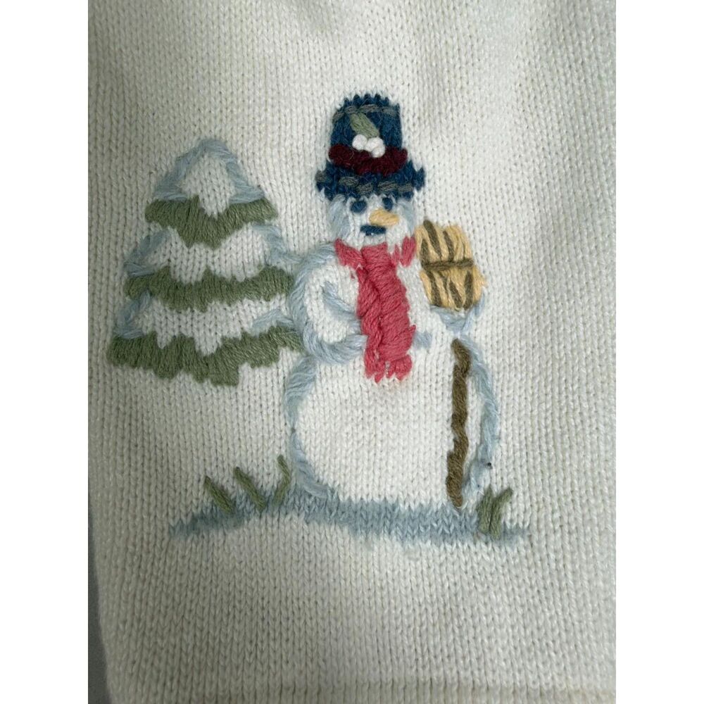 Christopher & Banks Women's XL Winter Scene Hand Embroidered Cardigan Sweater EC - Picture 4 of 11